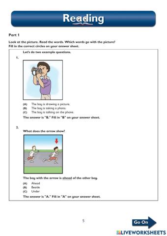 Reading test 1
