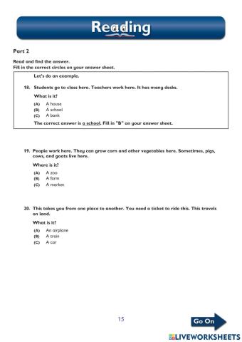 Reading test 2