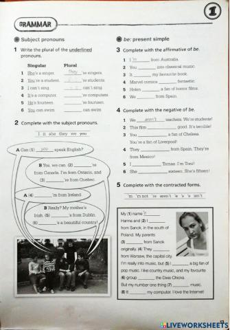 Personal Pronouns and TO BE