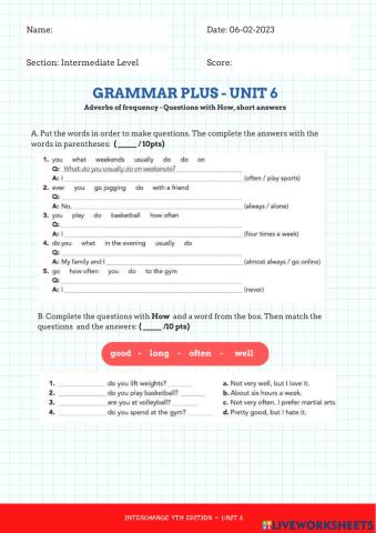 Grammar plus - unit 6
