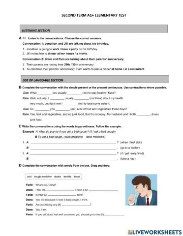 Second term A1+elementary level