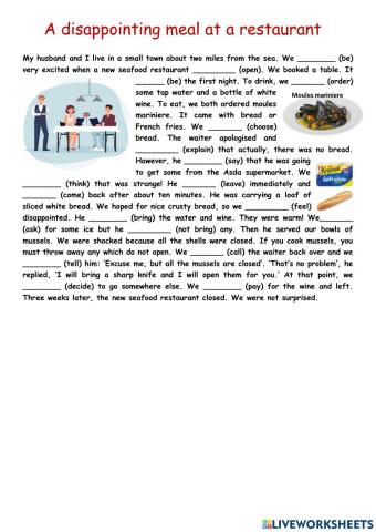 Past simple - restaurant review