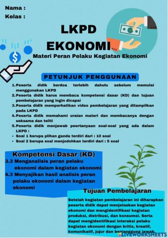 Peran Pelaku Kegiatan Ekonomi Kelas 10