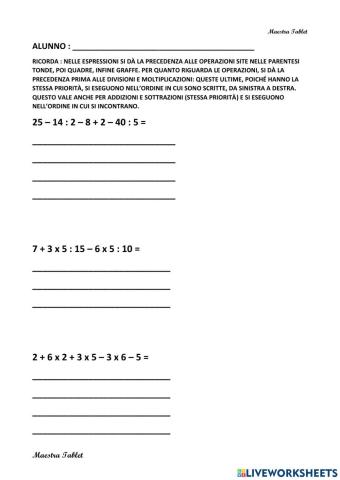 Espressioni senza parentesi