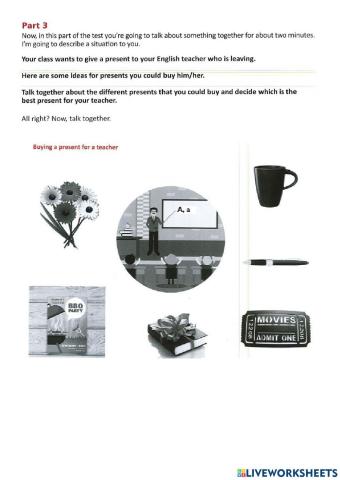 Speaking part 3 and 4