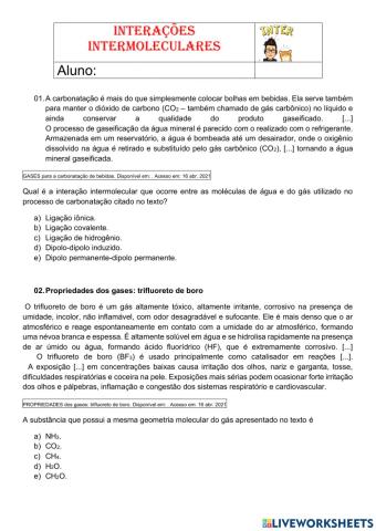 Interações intermoleculares