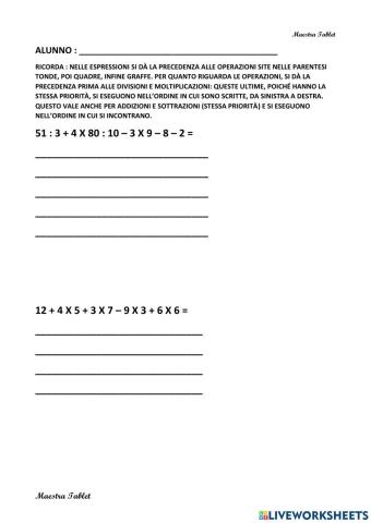 Espressioni senza parentesi