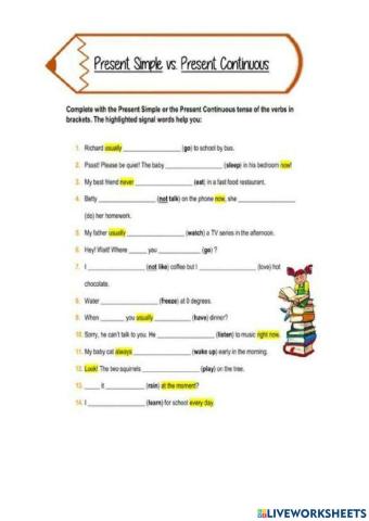 Present simple and continuous