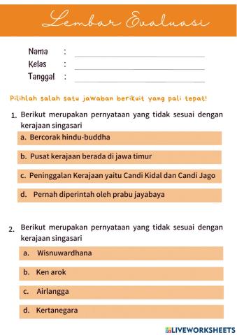 Evaluasi Kerajaan Singosari