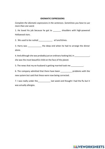 Idiomatic expressions