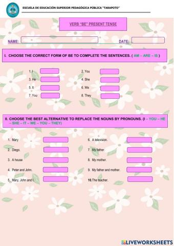 Verb BE simple present