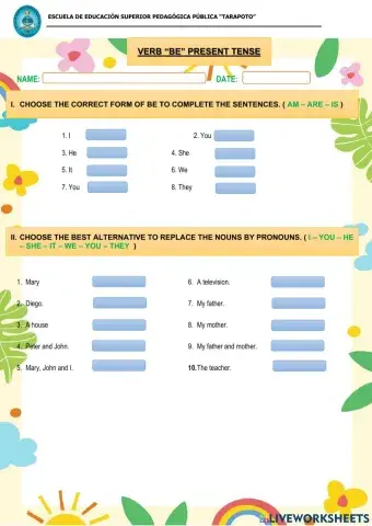 Verb Be simple present