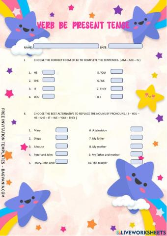 Verb BE present tense