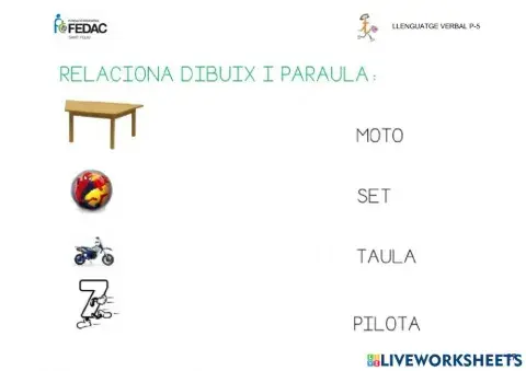 Lectura paraules senzilles p, l, m, t , s