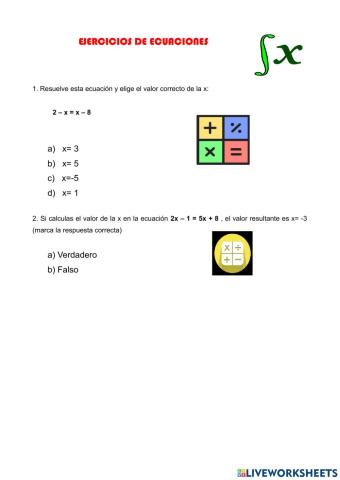 Ejercicios de ecuaciones de primer grado