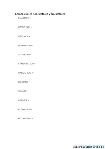 Metales y no metales