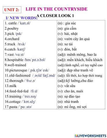 English 8- unit 1- a closer look 1