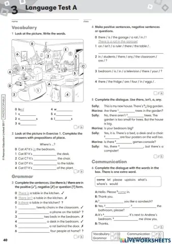 Language test: Unit 3