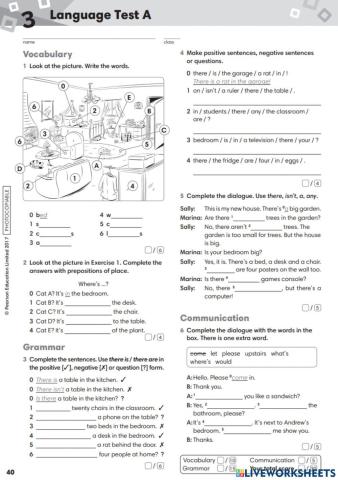 Language test: Unit 3