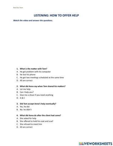 Listening: How to offer help