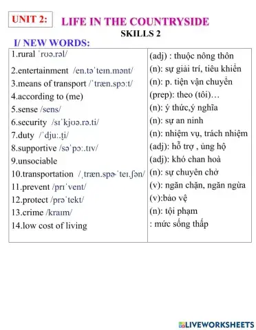 English 8- unit 2- skills 2