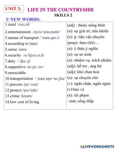 English 8- unit 2- skills 2