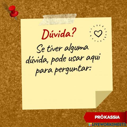 Dúvidas e recados
