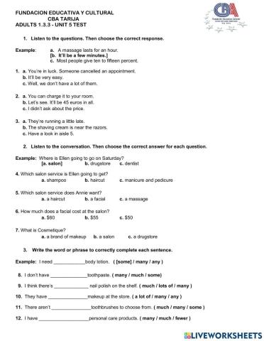 Unit 5 test