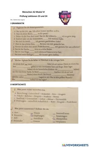 A2 Prüfung L 23 & 24