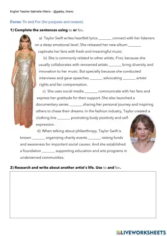 Grammar - To and For