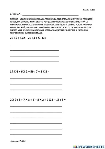 Espressioni senza parentesi