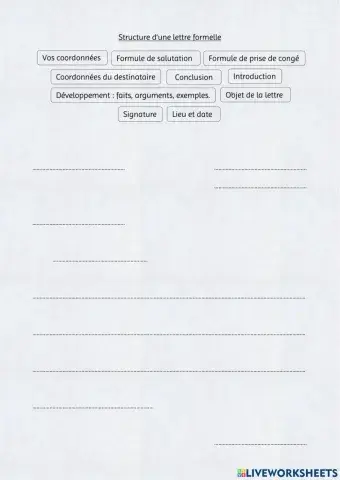 Structure d'une lettre formelle
