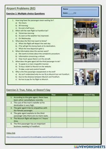 Airport Problems (B2 Listening)