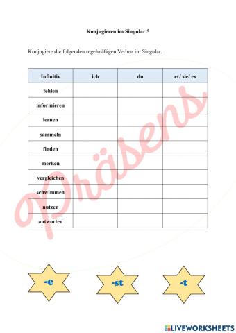 Konjugieren im Singular 5