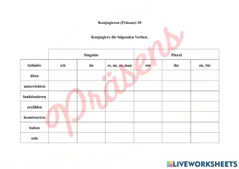Konjugieren (Präsens) 10