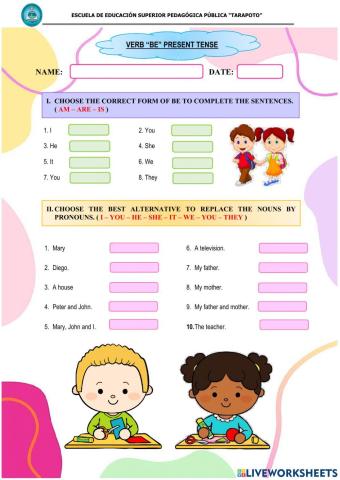 Verb be simple present