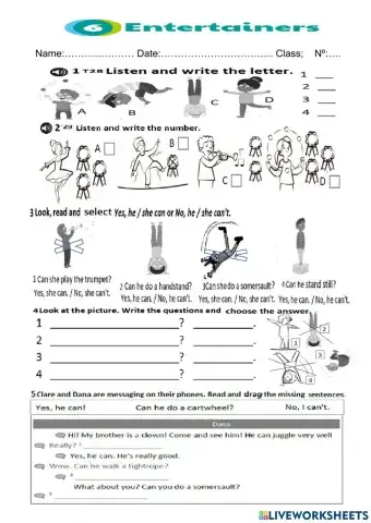 Review unit 6 Entertainers