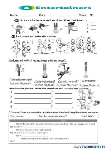 Review unit 6 Entertainers