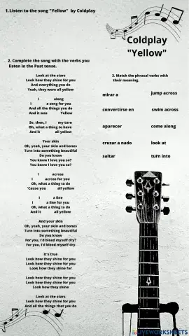 Yellow by Coldplay (Verbs in Past)