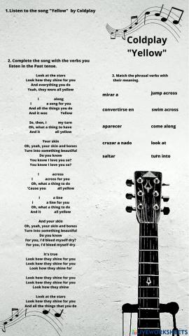 Yellow by Coldplay (Verbs in Past)