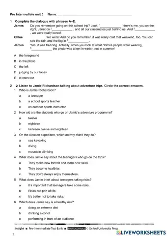 Pre intermediate unit 5