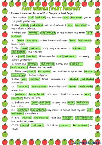 Past Simple - Past perfect