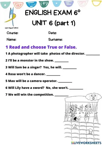 Exam 6º UNIT 6 (part 1)