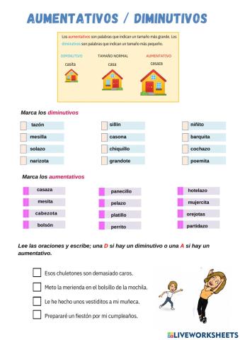 Aumentativos y diminutivos