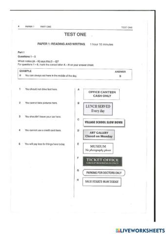 Ket- Test 1- reading
