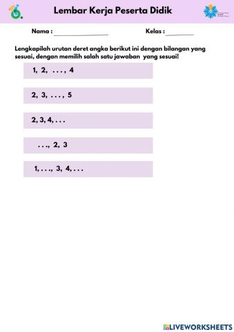 LKPD matematika mengurutkan
