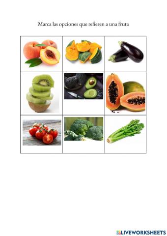 ¿Cúal de estas opciones es fruta?