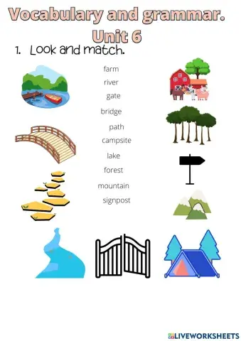 Ficha 2.Unit 6. 4º primaria. Vocabulary and grammar