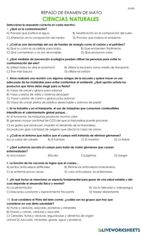 Repaso ciencias naturales examen mayo