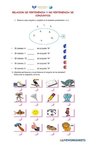 Relacion de pertenece y no Pertenece